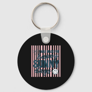 Womens happy summer quote positive aesthetic cute keychain