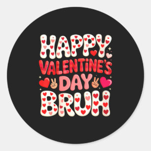 Women's Happy Valentine's Day Hearts Matching Kids Classic Round Sticker