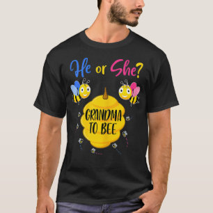 Womens He or She Grandma to Bee Gender Reveal Baby T-Shirt