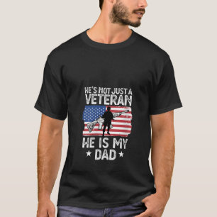 Womens He s not just a veteran he is my dad V Neck T-Shirt