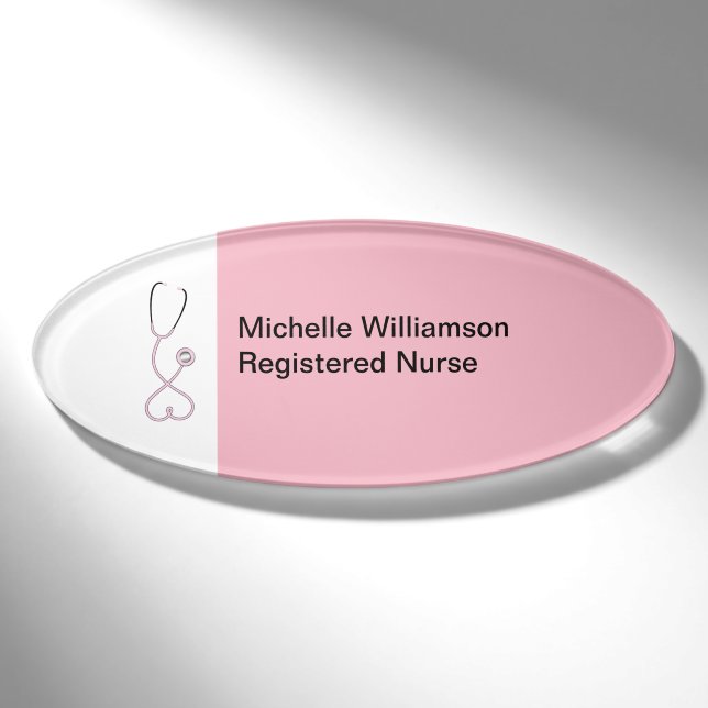 Women's Health Nurse Stethoscope Name Tag (Front)