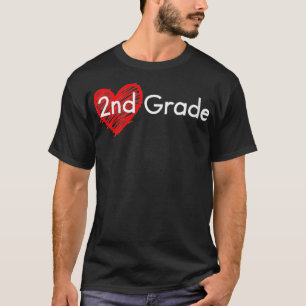 Womens Heart 2nd Grade Cute Growth Mindset Second  T-Shirt
