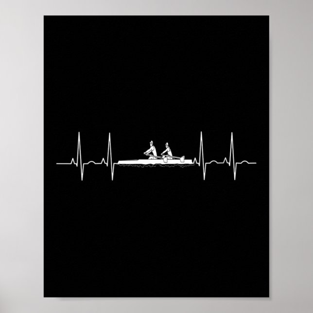 Womens Heartbeat Rowing Crew Line Stroke Srt Athle Poster (Front)