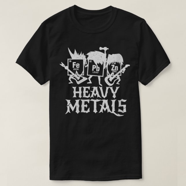 Womens Heavy Metals Funny Periodic Table Chemistry T-Shirt (Design Front)