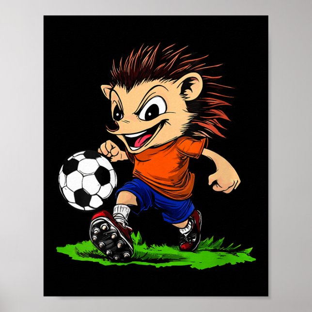 Womens Hedgehog Footballer V-neck  Poster (Front)