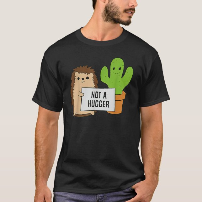 Womens Hedgehog Love Kactus Valentine Hedgehog Cos T-Shirt (Front)