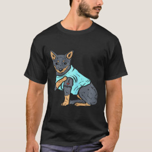 Womens Heeler I Love Mom Animal Pet Red Blue Cattl T-Shirt