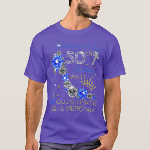 Womens Heels 50th Birthday Squad Stepping Into 50 T-Shirt