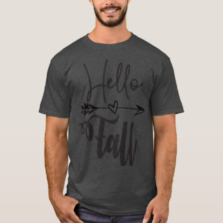 Womens Hello Fall Cute Autumn Tee For Women, Mom A