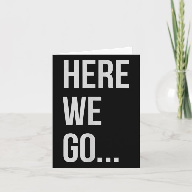 Womens Here We Go Xl Heather Blue  Card (Front)