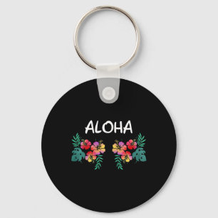 Womens Hibiscus Flowers Breast Hawaiian Aloha Hawa Keychain