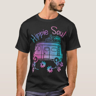 Womens Hippie Soul Funny Camping Tie Dye Traveller T-Shirt