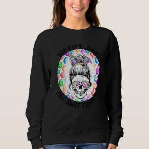 Womens Hippity Hop Far Away From Me Easter Messy B Sweatshirt
