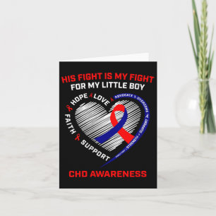 Womens His Fight Little Boy Son Chd Awareness Hear Card