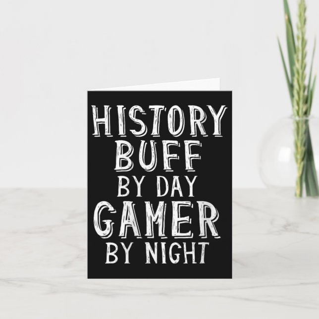 Womens History Buff By Day Gamer By Night Funny Ga Card (Front)