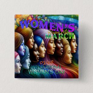 Women's History Month 2 Inch Square Button