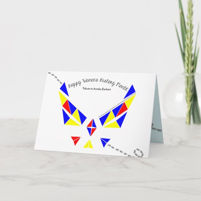 Women's History Month Ameila Earhart Greeting Card (Front)