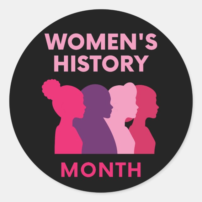 Women's History Month Classic Round Sticker (Front)