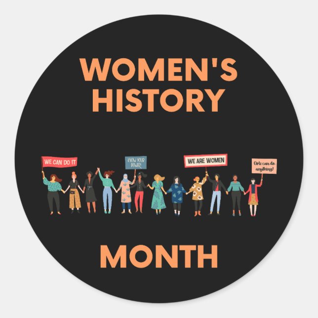 Women's History Month Classic Round Sticker (Front)