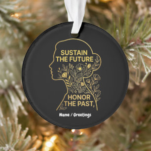 Women's History Month Eco-Feminist Sustain Future Ornament
