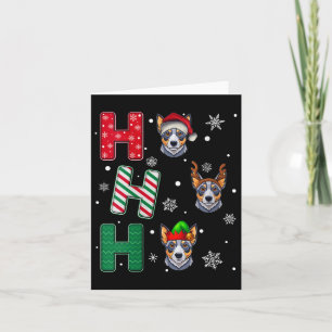Womens Ho Ho Ho Blue Heeler Dog Matching Christmas Card