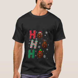 Womens Ho Ho Ho Irish Setter Dog Matching Christma T-Shirt