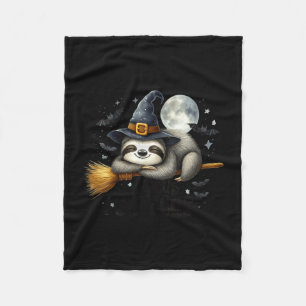 Women's hocus slowcus funny halloween sloth witch fleece blanket