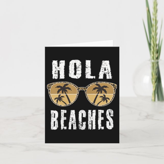 Womens Hola Funny Pineapple Beach Summer Vacation  Card (Front)