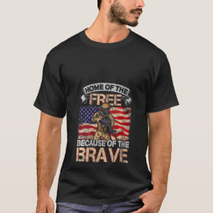 Womens Home Of The Free Because Of The Brave Milit T-Shirt
