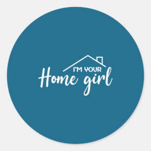 Womens Home Realtor Real Estate Classic Round Sticker