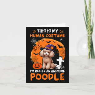 Womens Human Costume Proud Awesome Poodle Card