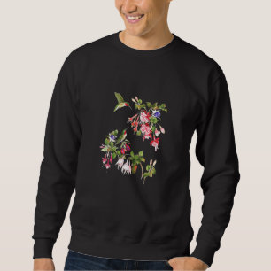Womens Hummingbird Fuchsias Springtime Flowers Sweatshirt