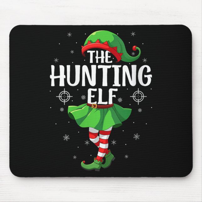 Womens Hunting Elf Christmas Girls Women Elf Squad Mouse Pad (Front)