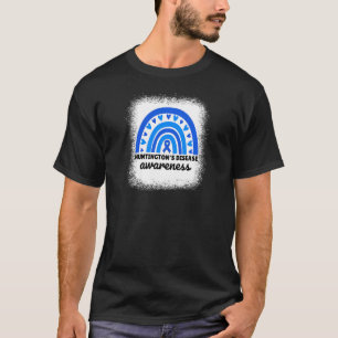 Womens Huntingtons Disease Awareness Blue Rainbow  T-Shirt