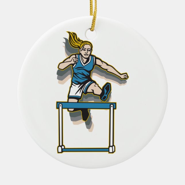 Women's Hurdles Ceramic Ornament (Front)