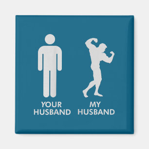 Womens husband husband gym bodybuilding funny tee magnet