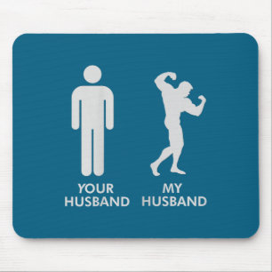 Womens husband husband gym bodybuilding funny tee mouse pad