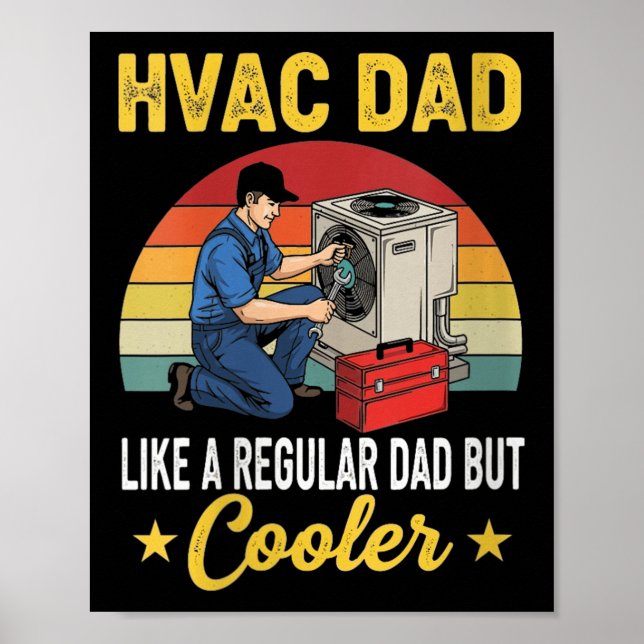 Womens Hvac Dad But Cooler Mens Funny Hvac Technic Poster (Front)