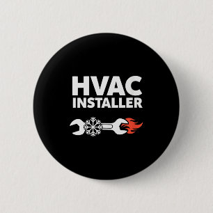 Womens Hvac Installer Funny Hvac Tech Technician F 2 Inch Round Button