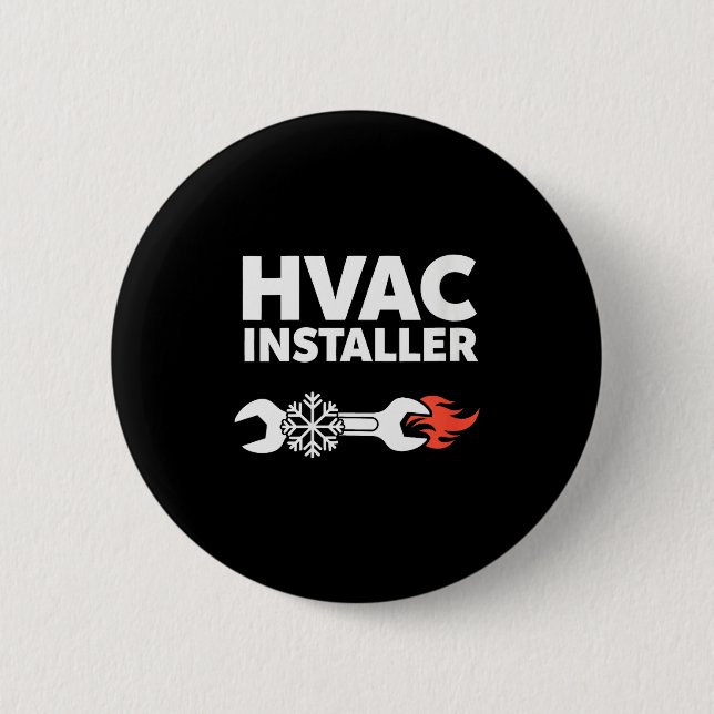 Womens Hvac Installer Funny Hvac Tech Technician F 2 Inch Round Button (Front)
