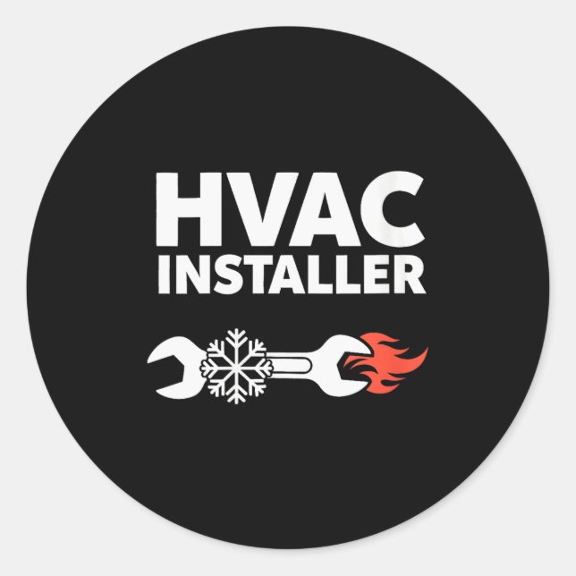 Womens Hvac Installer Funny Hvac Tech Technician F Classic Round Sticker (Front)