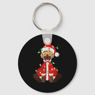 Womens Hyena Christmas Lights Santa Costume Cute A Keychain