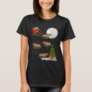 Womens Hyena Santa Sleigh Flying Funny Magical Chr T-Shirt