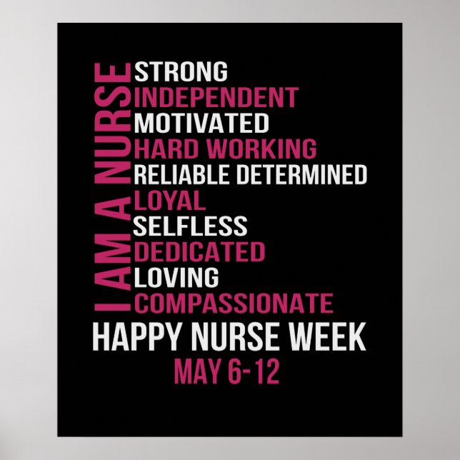 Womens I Am A Nurse Happy Nurse Week May 6-12 2021 Poster (Front)