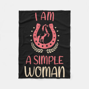 Womens I Am A Simple Woman Loves Horseck Riding Eq Fleece Blanket