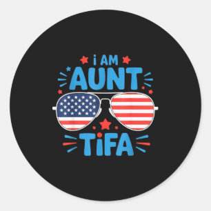 Womens I Am Aunt Tifa Tee  Classic Round Sticker
