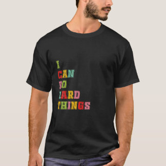Womens I Can Do Hard Things Tee Workout Summer Cas