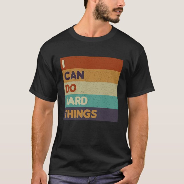Womens I Can Do Hard Things Vest Workout Summer Ca T-Shirt (Front)