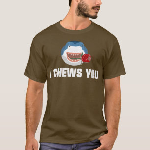 Womens I Chews You Shark Adorable Gift VNeck T-Shirt