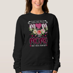 Womens I Have 2 Titles Mom & Momo Grandma Leopard Sweatshirt